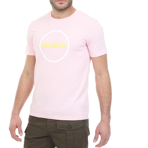 GSA-Ανδρικό t-shirt GSA ORGANIC PLUS SUPERLOGO TRE ροζ