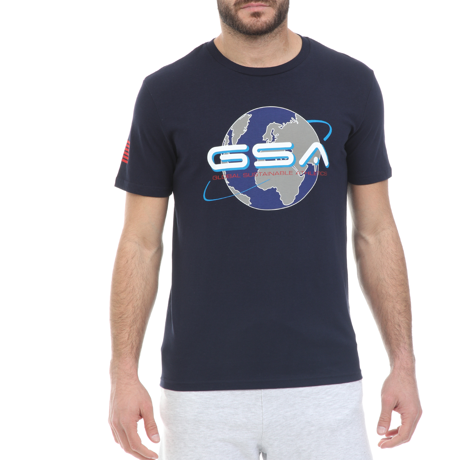 Ανδρικά/Ρούχα/Μπλούζες/Κοντομάνικες GSA - Ανδρικό t-shirt GSA ORGANIC PLUS EARTH μπλε