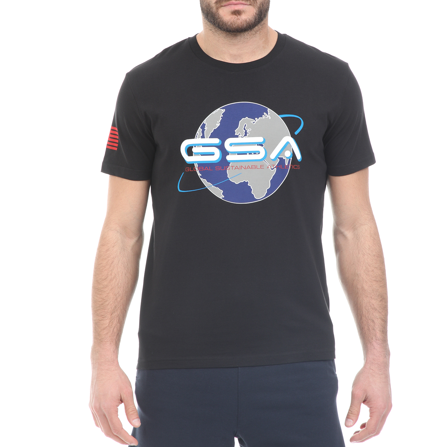 GSA Ανδρικό t-shirt GSA ORGANIC PLUS EARTH TEE μαύρο