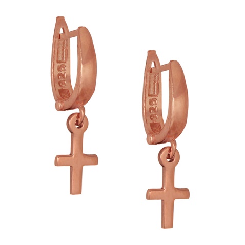JEWELTUDE-Γυναικεία ασημένια σκουλαρίκια JEWELTUDE 12405 ροζ επιχρυσωμένα