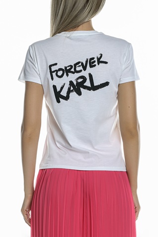 KARL LAGERFELD-Γυναικείο t-shirt KARL LAGERFELD Forever Karl λευκό