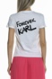 KARL LAGERFELD-Γυναικείο t-shirt KARL LAGERFELD Forever Karl λευκό