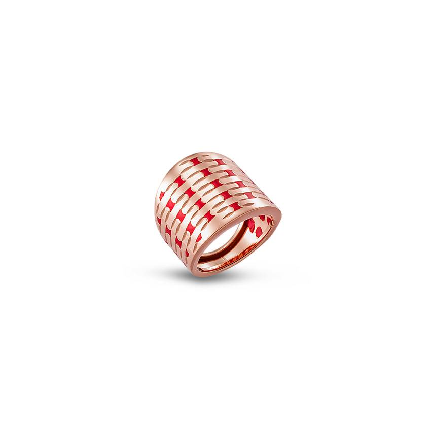 Γυναικεία/Αξεσουάρ/Κοσμήματα/Δαχτυλίδια VOGUE - Γυναικείο ασημένιο φαρδύ δαχτυλίδι VOGUE ροζ χρυσό