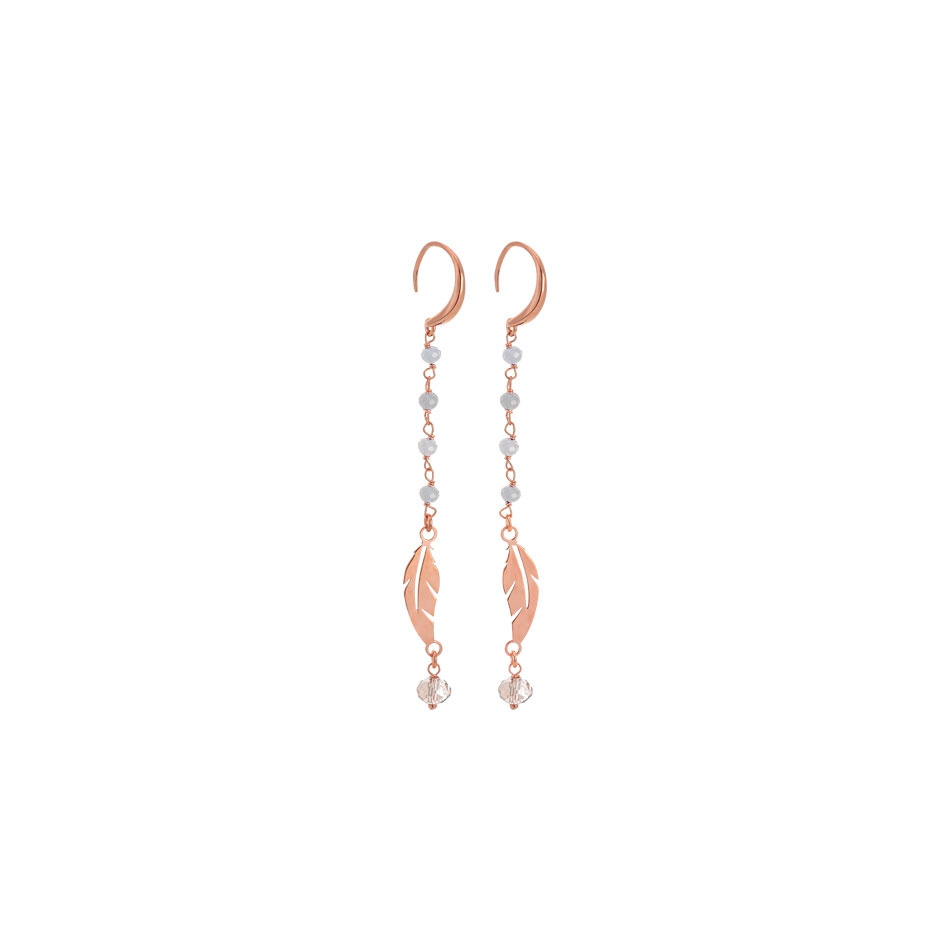 Γυναικεία/Αξεσουάρ/Κοσμήματα/Σκουλαρίκια VOGUE - Γυναικεία ασημένια κρεμαστά σκουλαρίκια VOGUE ροζ χρυσά