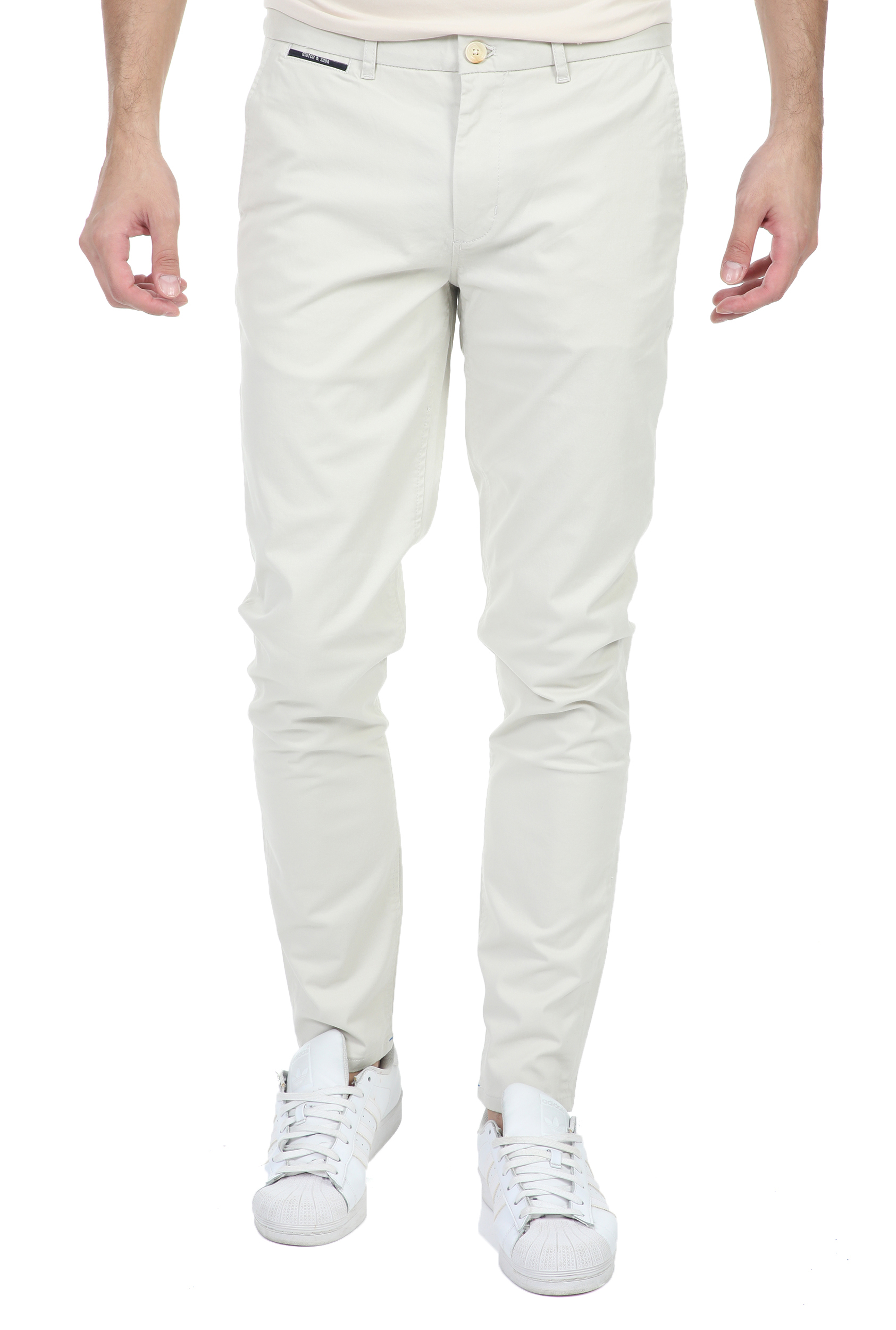 Ανδρικά/Ρούχα/Παντελόνια/Chinos SCOTCH & SODA - Ανδρικό chino παντελόνι SCOTCH & SODA λευκό