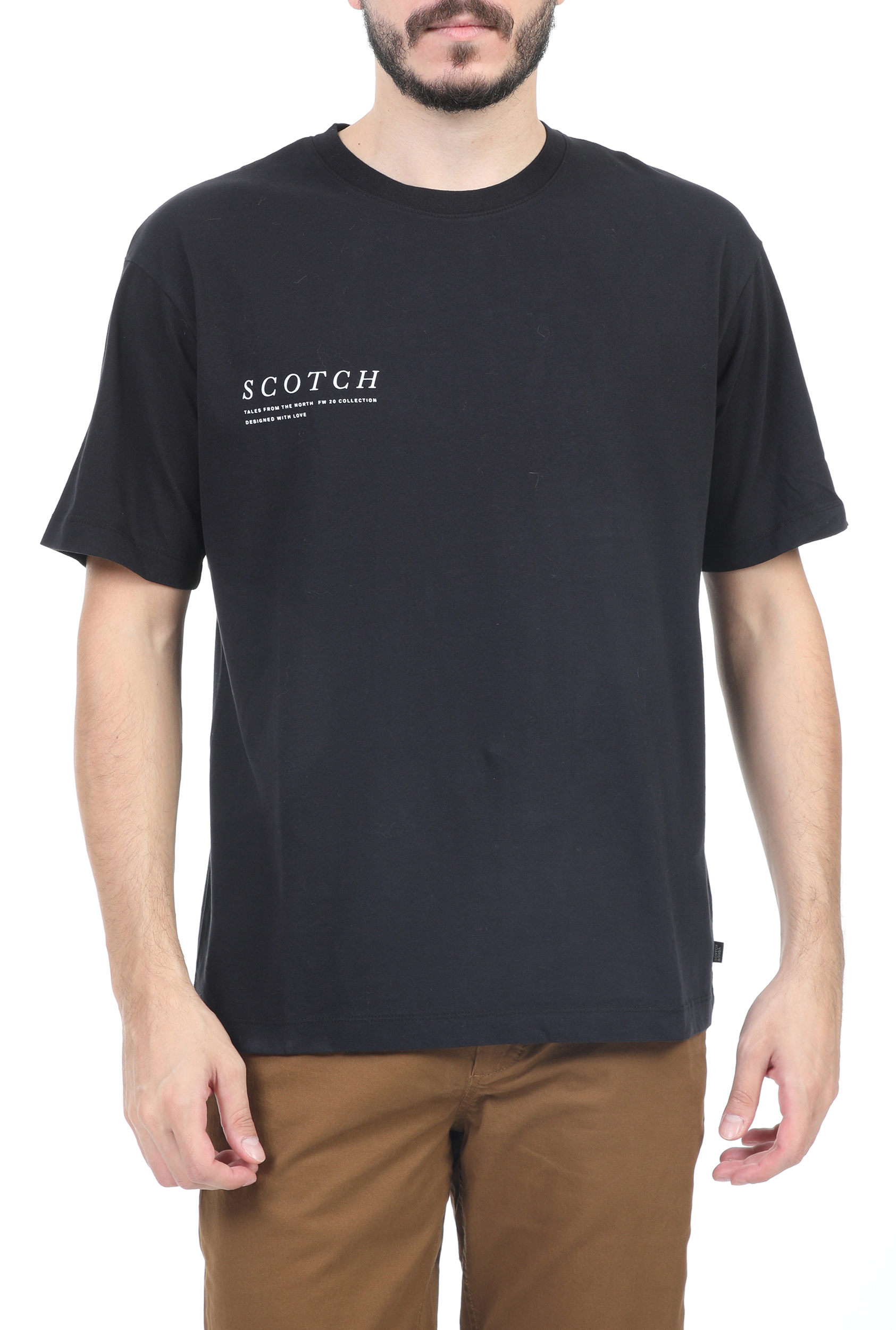 Ανδρικά/Ρούχα/Μπλούζες/Κοντομάνικες SCOTCH & SODA - Ανδρικό t-shirt SCOTCH & SODA μαύρο