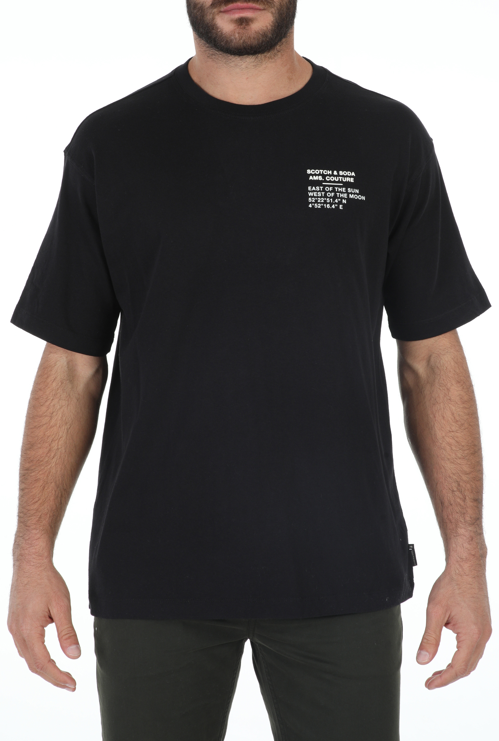 Ανδρικά/Ρούχα/Μπλούζες/Κοντομάνικες SCOTCH & SODA - Ανδρικό t-shirt SCOTCH & SODA Streetwear-inspired oversized μαύρο