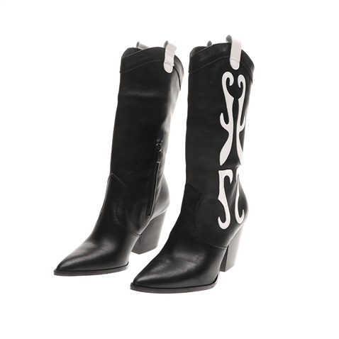 WALL STREET-Γυναικείες μπότες ADAMS WALL STREET μαύρες λευκές
