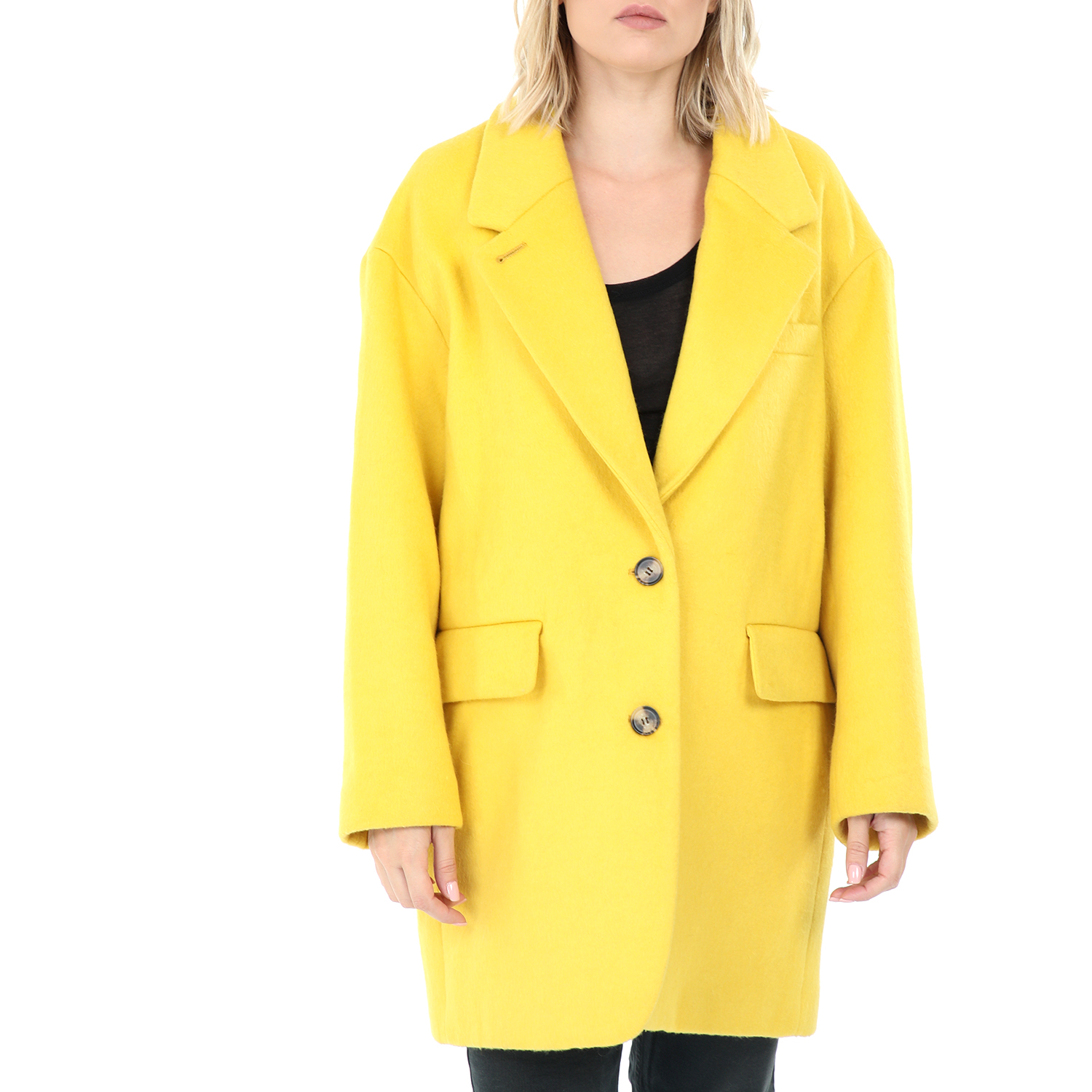 Γυναικεία/Ρούχα/Πανωφόρια/Παλτό AMERICAN VINTAGE - Γυναικείο παλτό AMERICAN VINTAGE κίτρινο