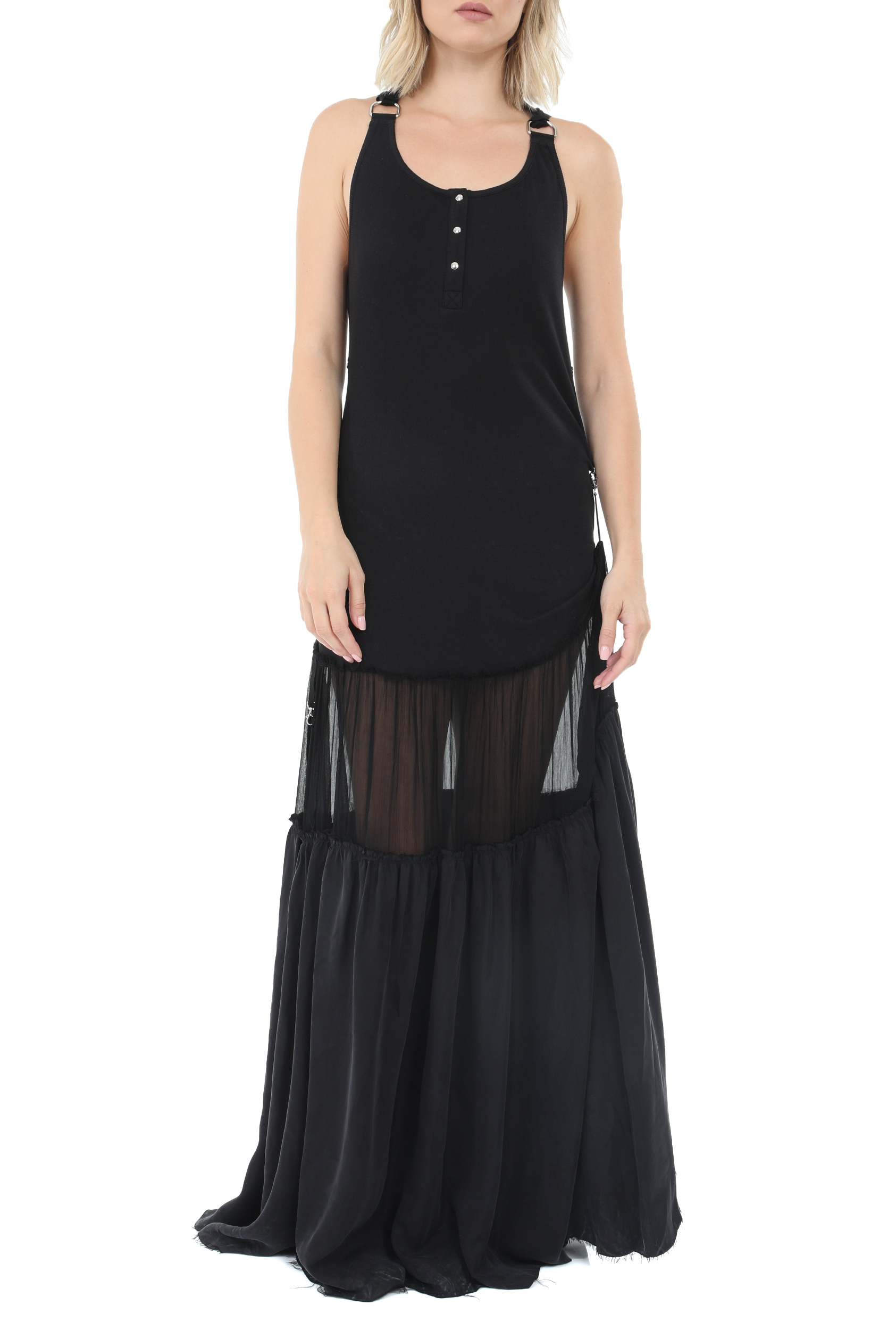 DIESEL Γυναικείο μακρύ φόρεμα DIESEL D-SAIGE μαύρο