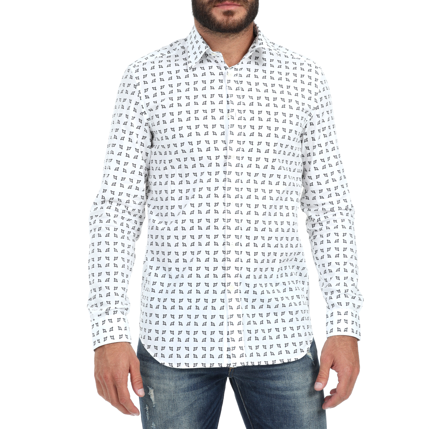 Ανδρικά/Ρούχα/Πουκάμισα/Μακρυμάνικα DIESEL - Ανδρικό πουκάμισο DIESEL S-AKURA λευκό