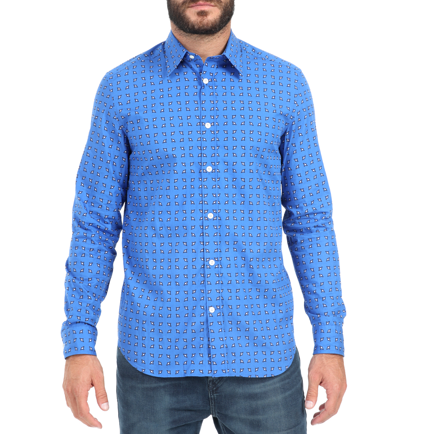 Ανδρικά/Ρούχα/Πουκάμισα/Μακρυμάνικα DIESEL - Ανδρικό πουκάμισο DIESEL S-AKURA μπλε