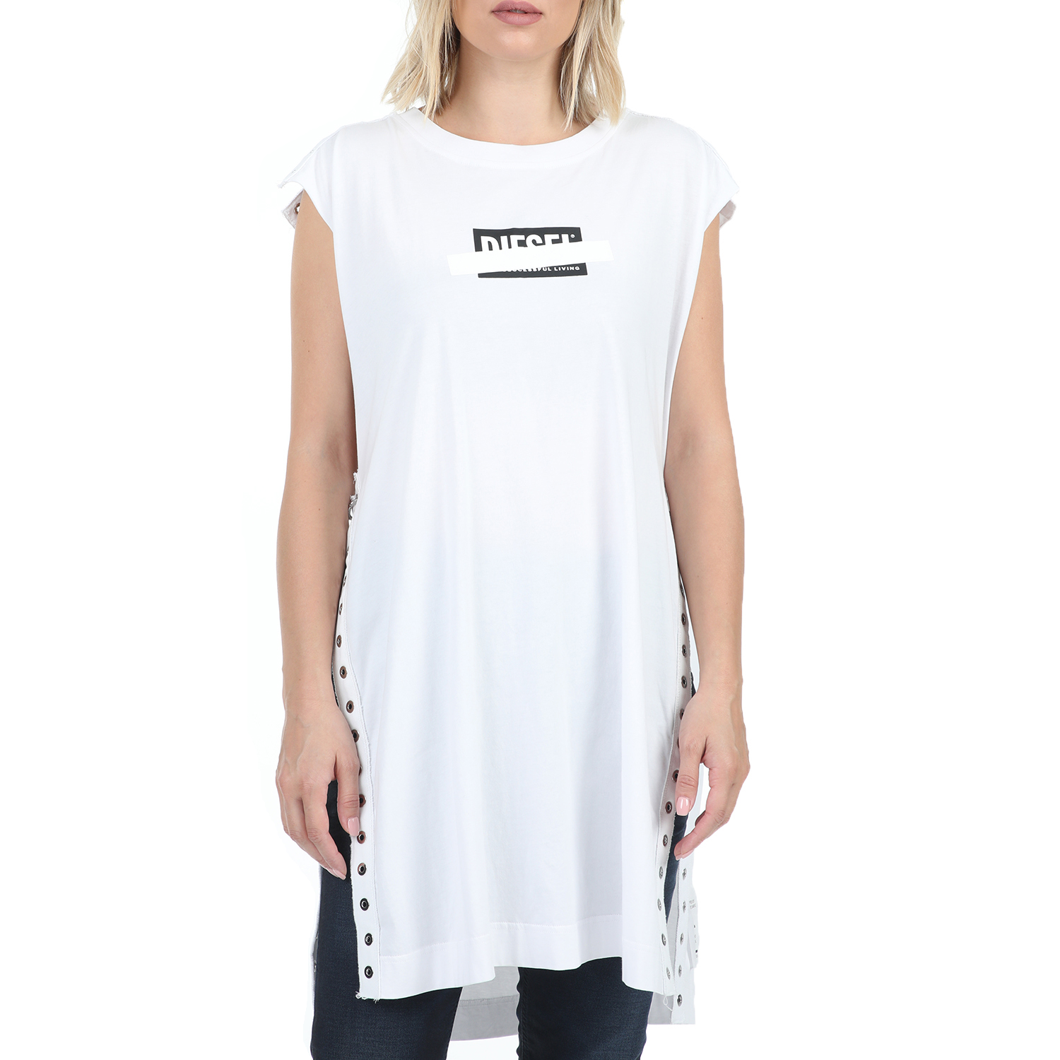 Γυναικεία/Ρούχα/Μπλούζες/Αμάνικες DIESEL - Γυναικείο t-shirt DIESEL T-DESY-C MAGLIETTA λευκό