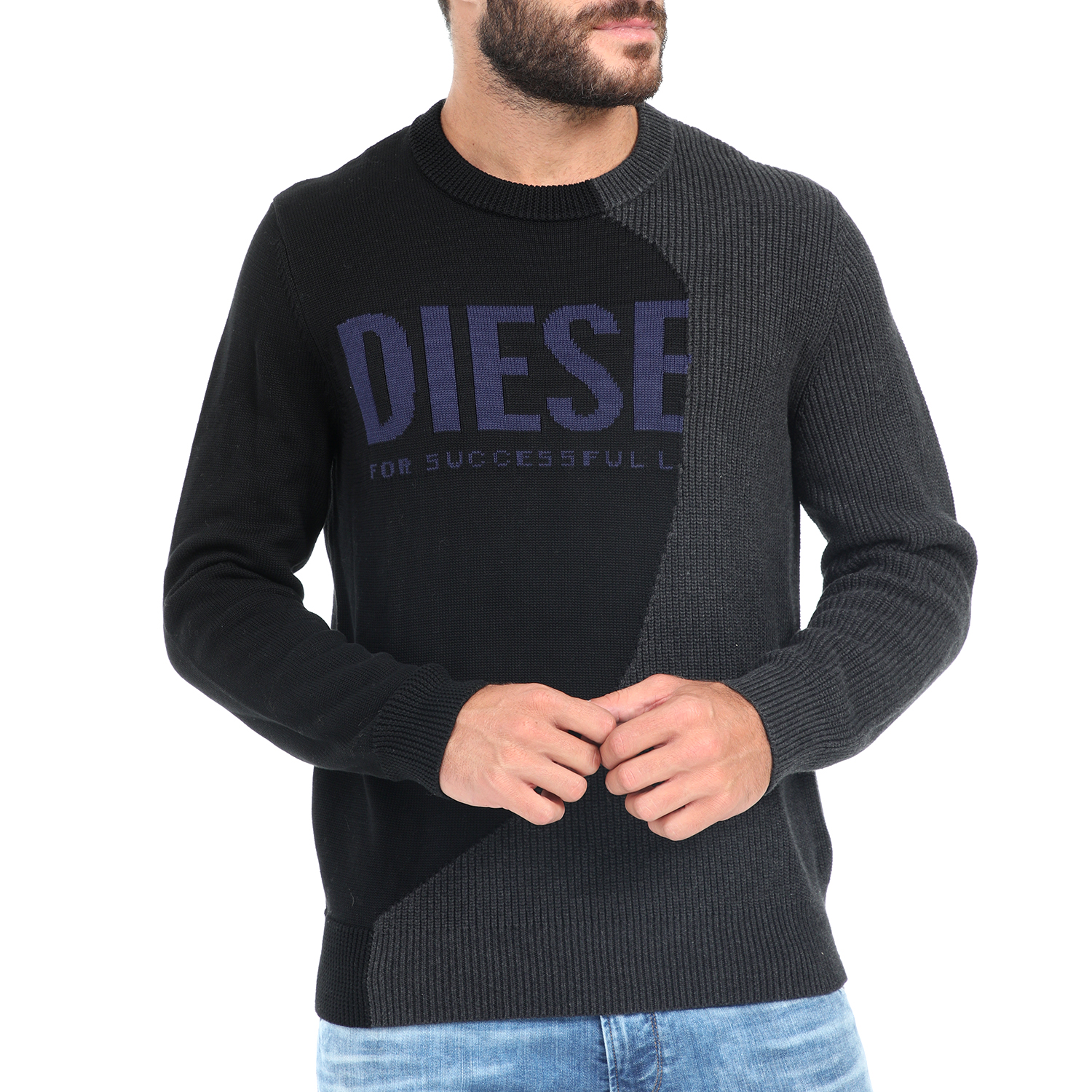 DIESEL - Ανδρικό πουλόβερ DIESEL K-HALF μαύρο