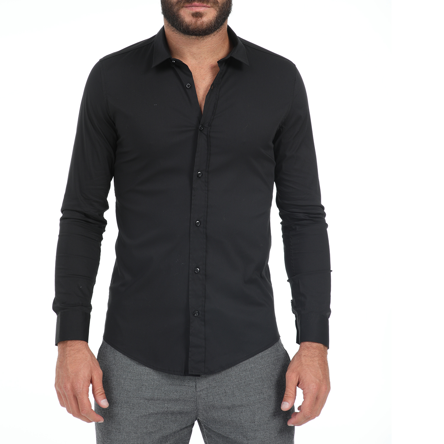 Ανδρικά/Ρούχα/Πουκάμισα/Μακρυμάνικα IMPERIAL - Ανδρικό πουκάμισο IMPERIAL μαύρο