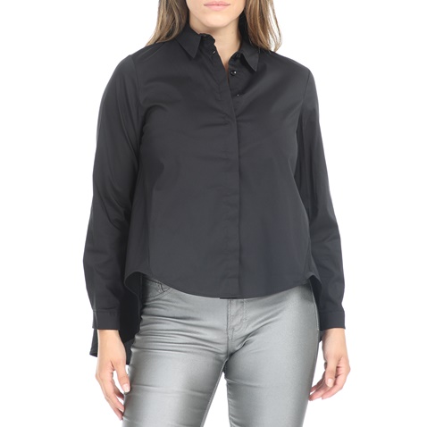 IMPERIAL-Γυναικείο ασύμμετρο πουκάμισο IMPERIAL μαύρο