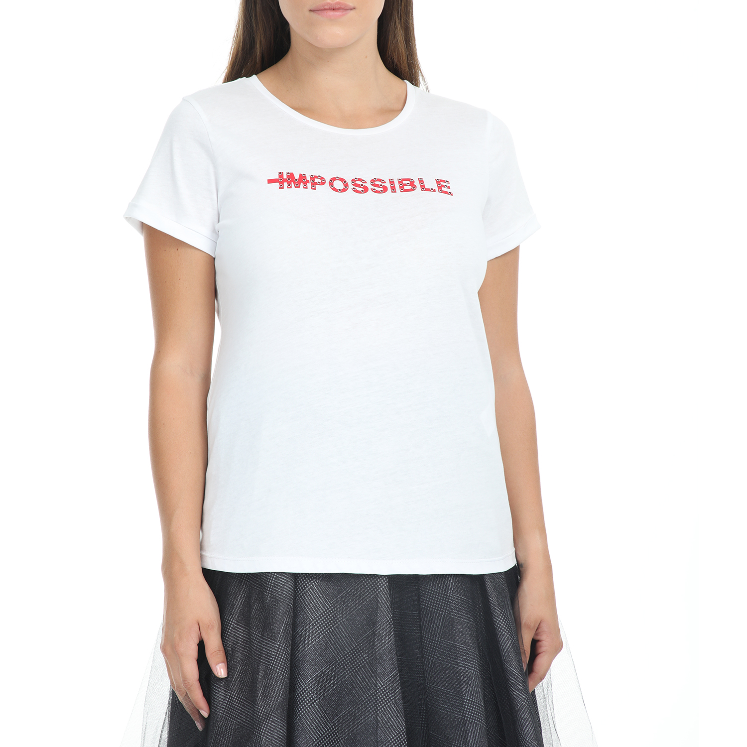 Γυναικεία/Ρούχα/Μπλούζες/Κοντομάνικες IMPERIAL - Γυναικεία μπλούζα IMPERIAL λευκή