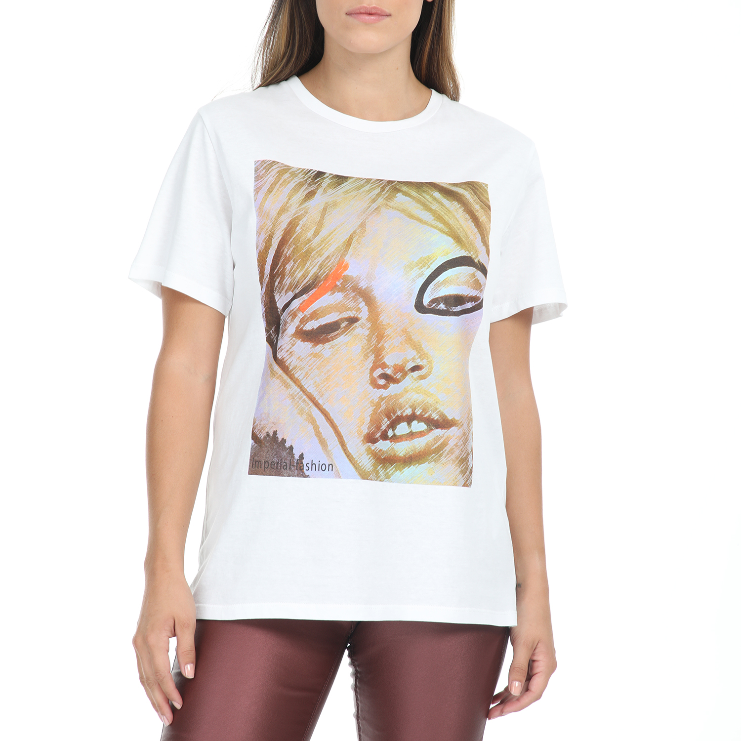 Γυναικεία/Ρούχα/Μπλούζες/Κοντομάνικες IMPERIAL - Γυναικείο t-shirt IMPERIAL λευκό