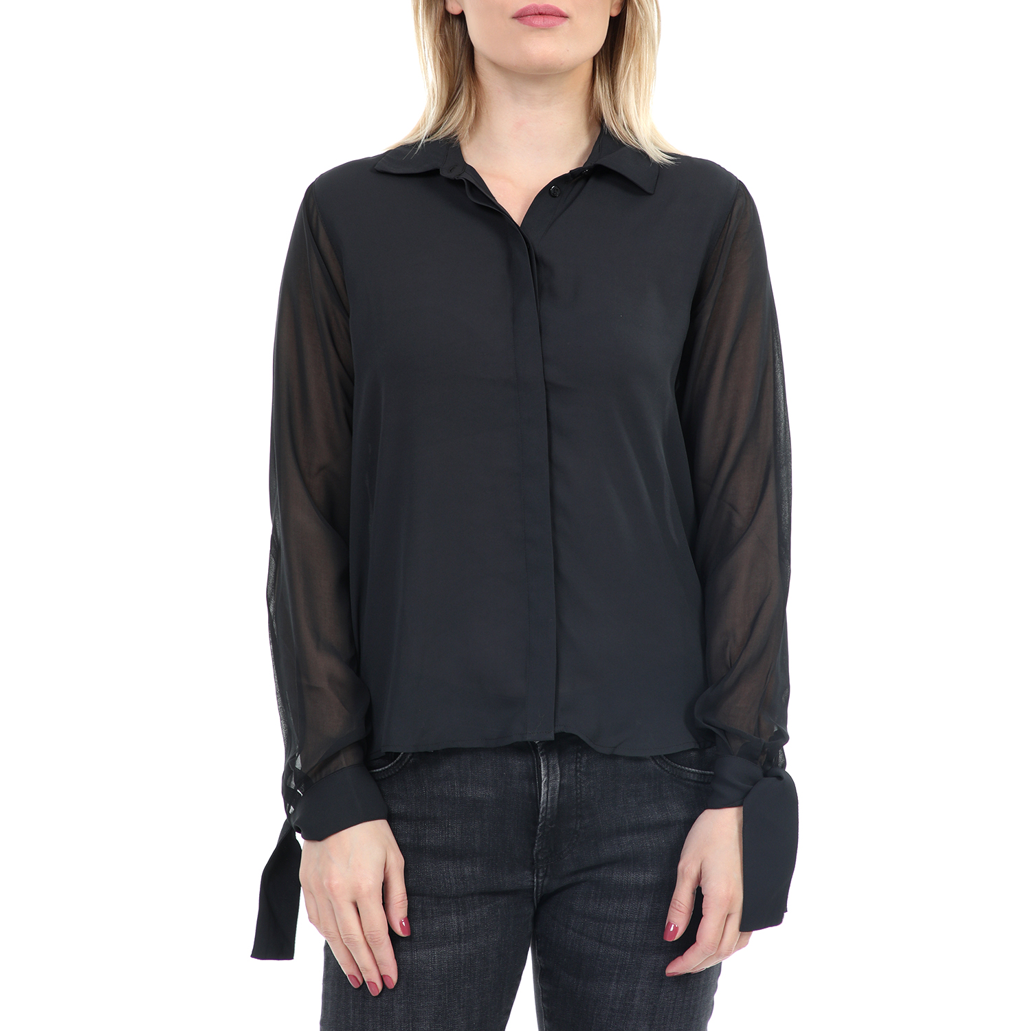 Γυναικεία/Ρούχα/Πουκάμισα/Μακρυμάνικα PEPE JEANS - Γυναικείο πουκάμισο PEPE JEANS STELLA μαύρο
