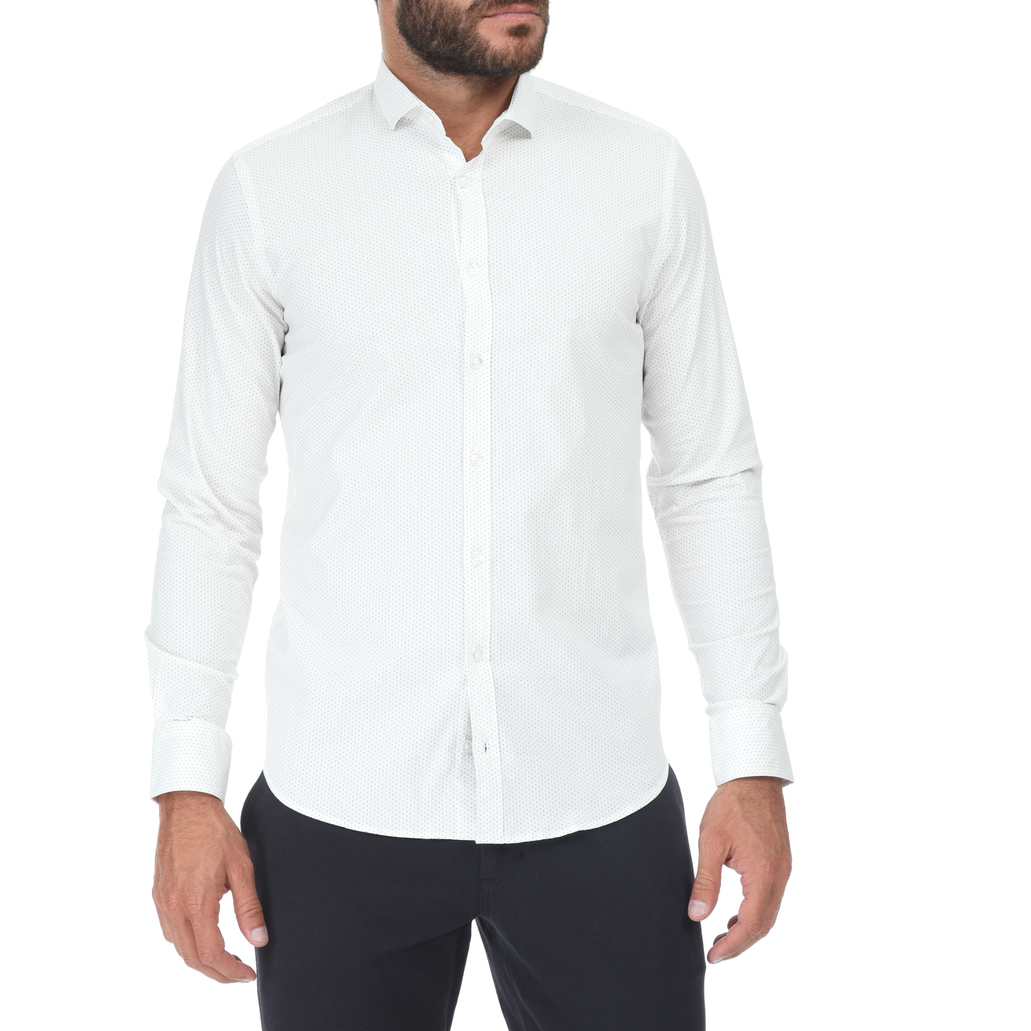 Ανδρικά/Ρούχα/Πουκάμισα/Μακρυμάνικα SSEINSE - Ανδρικό πουκάμισο SSEINSE λευκό