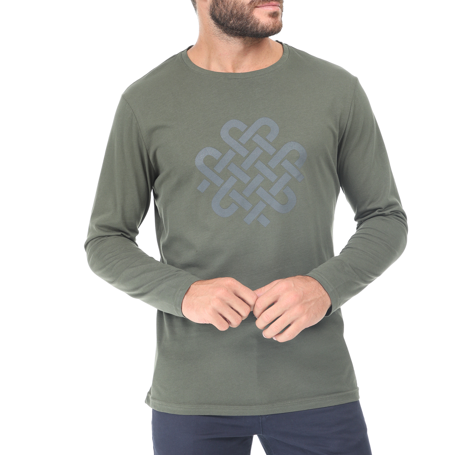 Ανδρικά/Ρούχα/Μπλούζες/Μακρυμάνικες DORS - Ανδρική μακρυμάνικη μπλούζα DORS πράσινη