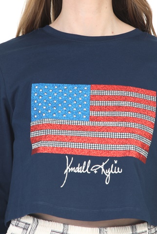 KENDALL+KYLIE-Γυναικεία μακρυμάνικη μπλούζα KENDALL+KYLIE μπλε