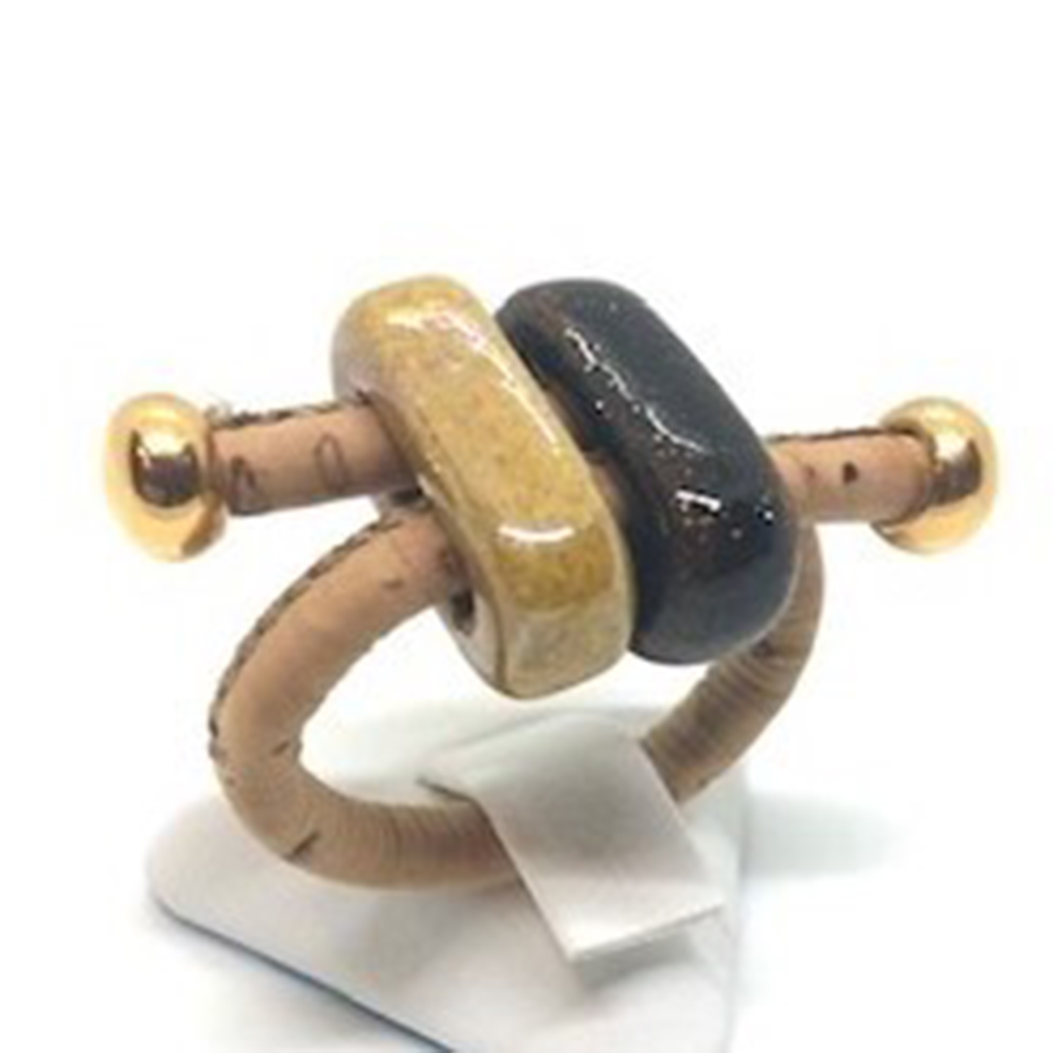 Γυναικεία/Αξεσουάρ/Κοσμήματα/Δαχτυλίδια APOXYLO - Γυναικείο δαχτυλίδι APOXYLO 988 DOUBLE HONEY BROWN καφέ κίτρινο