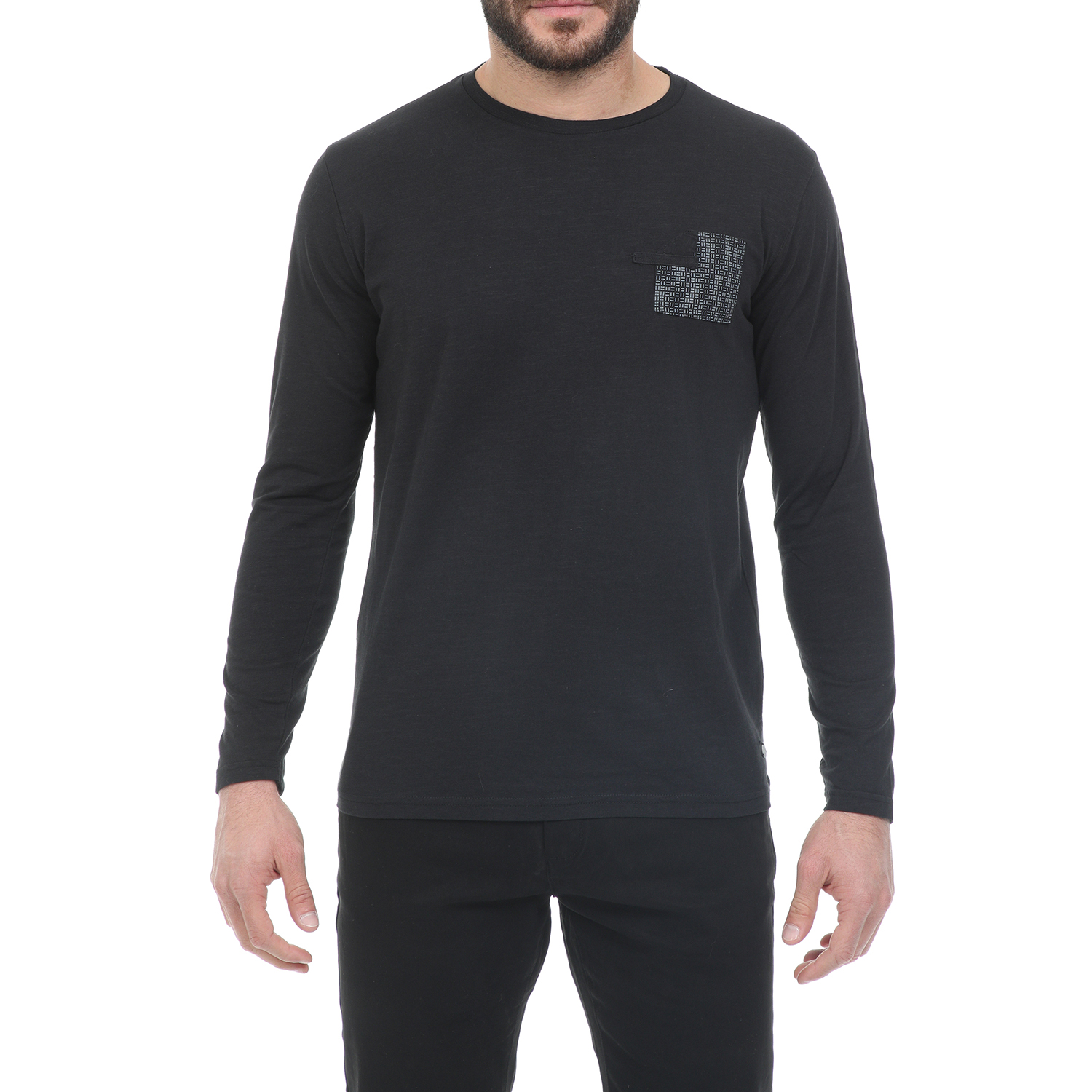 Ανδρικά/Ρούχα/Μπλούζες/Μακρυμάνικες GREENWOOD - Ανδρική μπλούζα GREENWOOD μαύρη