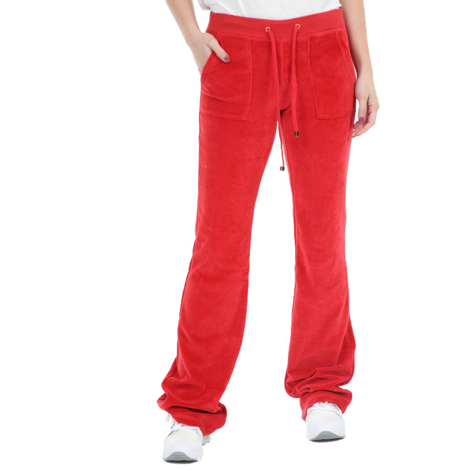 Γυναικεία/Ρούχα/Παντελόνια/Φόρμες FOUR ANGELS - Γυναικείο βελούδινο παντελόνι φόρμας CLASSIC κόκκινο