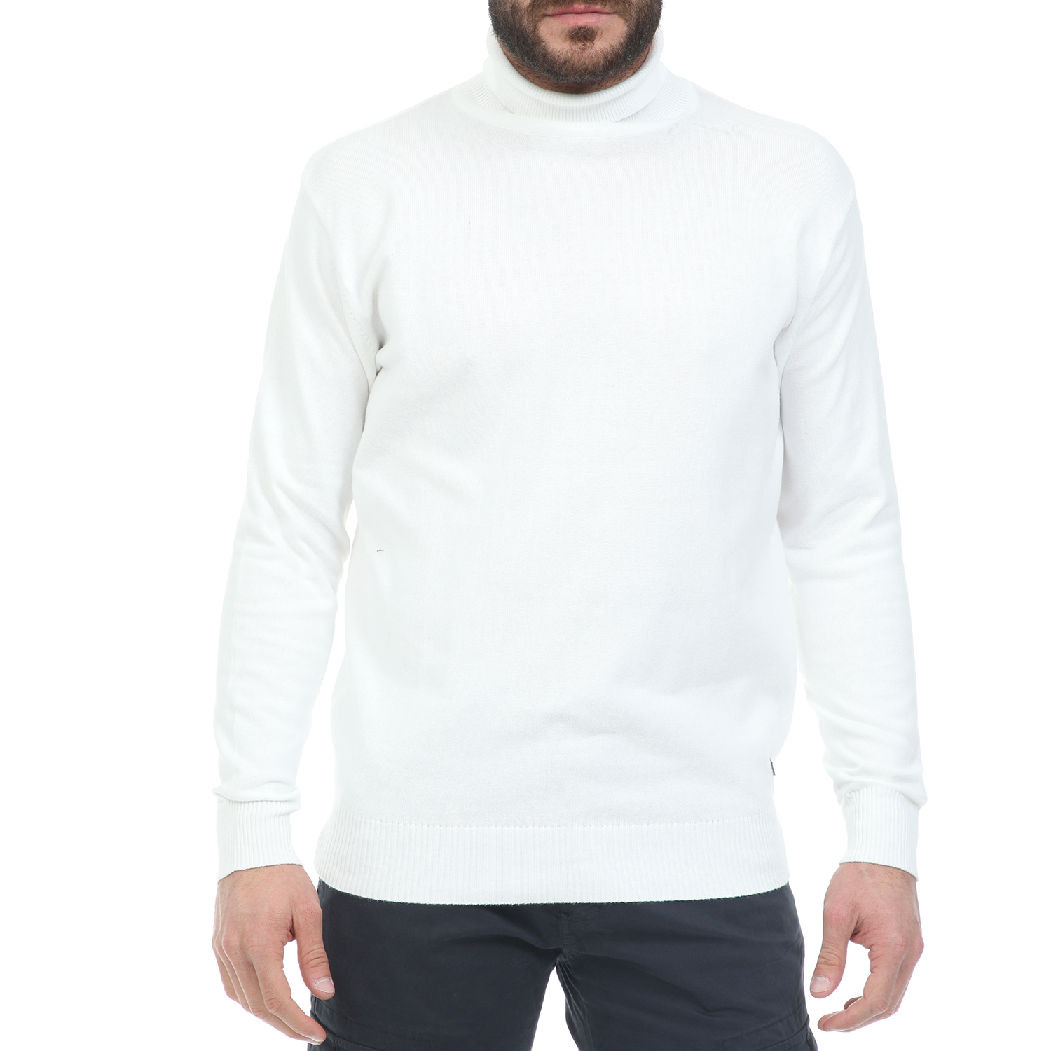 CATAMARAN SAILWEAR Ανδρική πλεκτή μπλούζα ζιβάγκο CATAMARAN SAILWEAR λευκή (μεγάλα μεγέθη)
