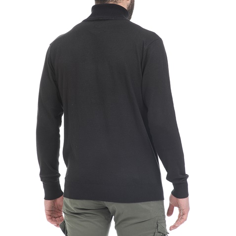 CATAMARAN SAILWEAR-Ανδρική πλεκτή μπλούζα ζιβάγκο CATAMARAN SAILWEAR μαύρη (μεγάλα μεγέθη)