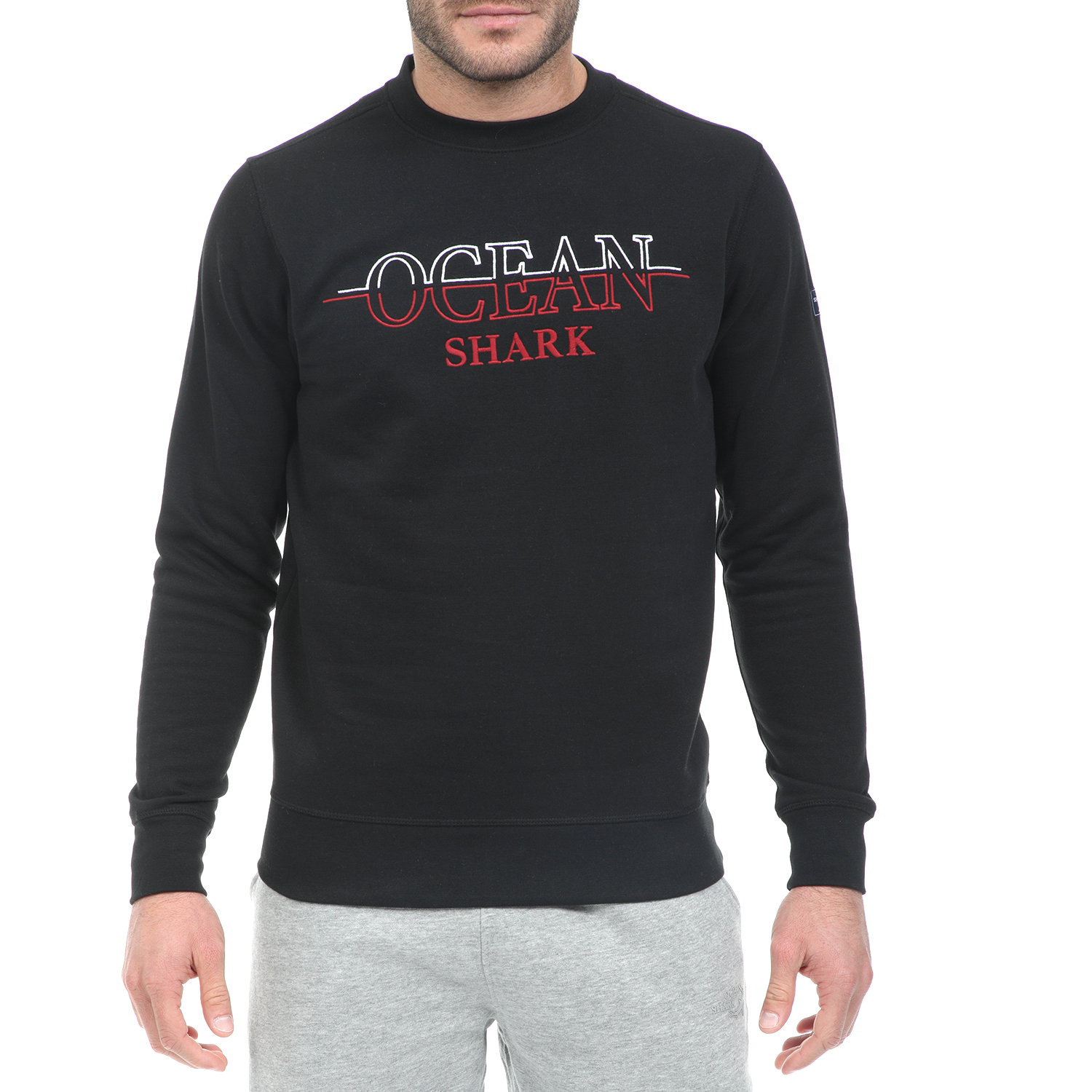 OCEAN SHARK Ανδρική φούτερ μπλούζα OCEAN SHARK μαύρη