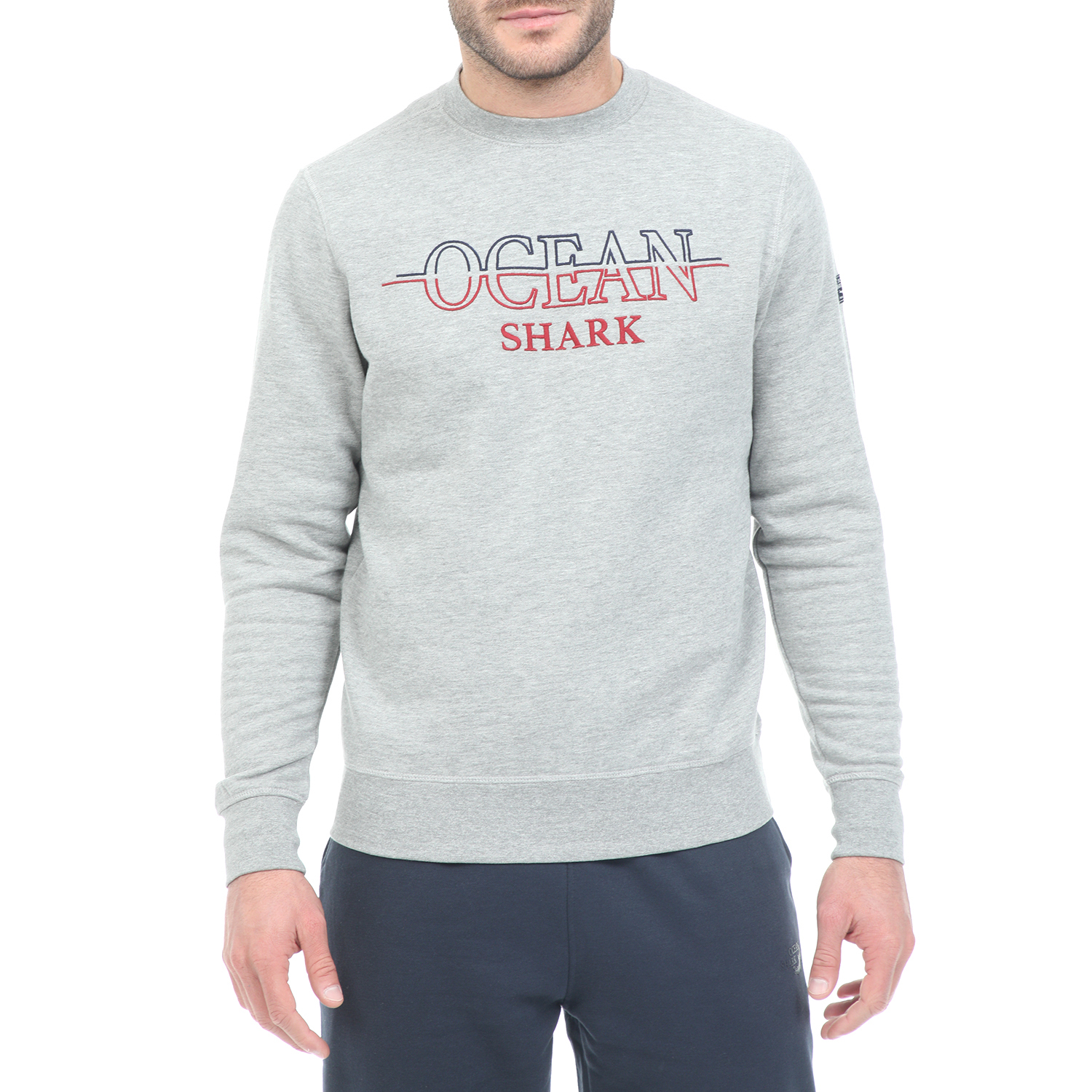 OCEAN SHARK Ανδρική φούτερ μπλούζα OCEAN SHARK γκρι