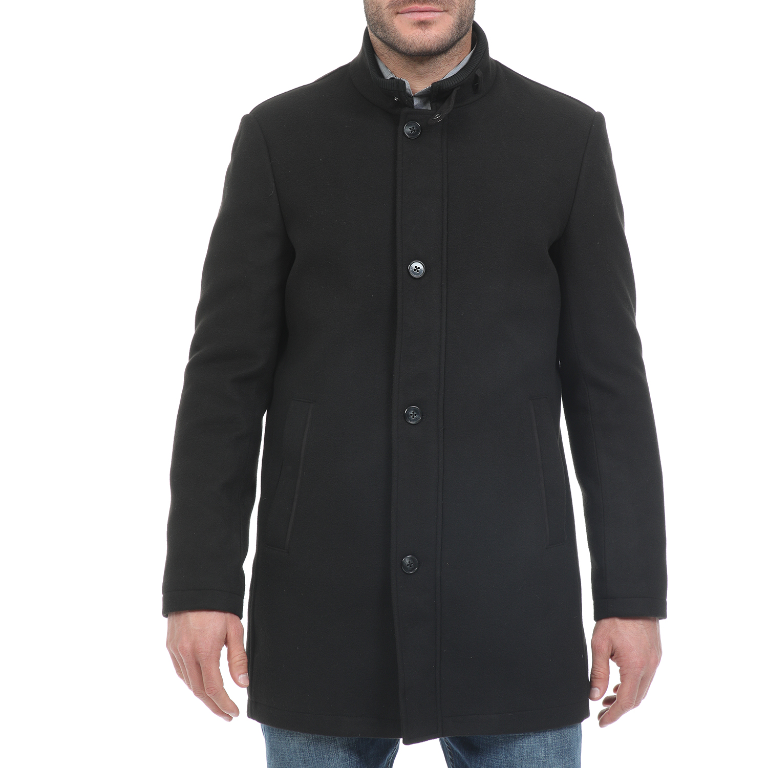 Ανδρικά/Ρούχα/Πανωφόρια/Παλτό BATTERY - Ανδρικό παλτό BATTERY μαύρο