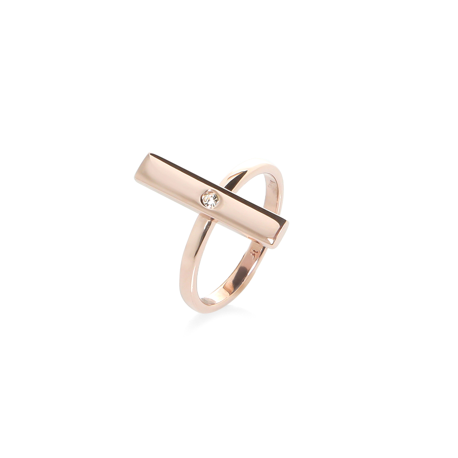 Γυναικεία/Αξεσουάρ/Κοσμήματα/Δαχτυλίδια FOLLI FOLLIE - Γυναικείο ασημένιο δαχτυλίδι FOLLI FOLLIE PLATE ροζ χρυσό
