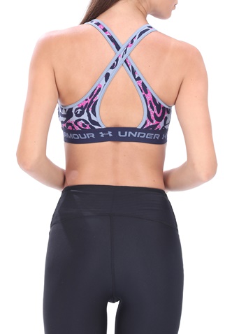 UNDER ARMOUR-Γυναικείο αθλητικό μπουστάκι UNDER ARMOUR Crossback Mid Print μπλε μοβ