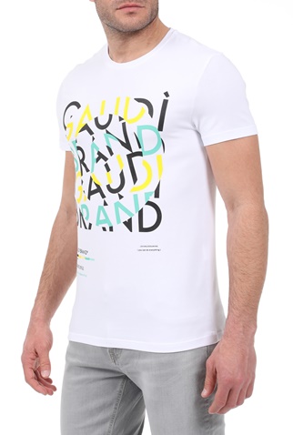 GAUDI-Ανδρικό t-shirt GAUDI FASHION λευκό