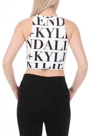 KENDALL + KYLIE-Γυναικείο top KENDALL + KYLIE CHIARA'S PRINT AMERIKEN λευκό μαύρο