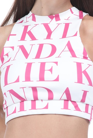 KENDALL + KYLIE-Γυναικείο top KENDALL + KYLIE CHIARA'S PRINT AMERIKEN λευκό