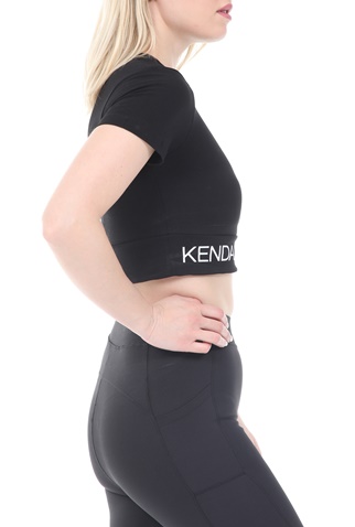 KENDALL + KYLIE-Γυναικείο top KENDALL + KYLIE LOGO WAIST μαύρο