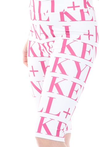 KENDALL + KYLIE-Γυναικείο κοντό κολάν KENDALL + KYLIE λευκό ροζ