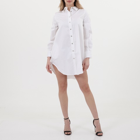 KENDALL+KYLIE-Γυναικείο mini φόρεμα πουκάμισο KENDALL+KYLIE KKW.1S1.030.018 λευκό