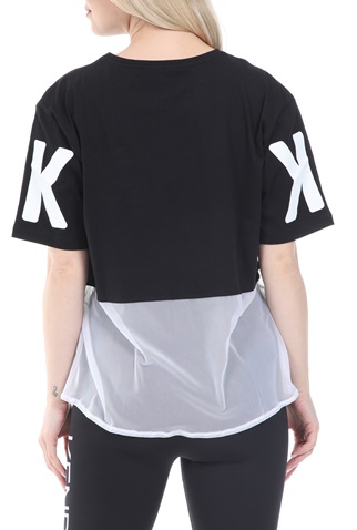 KENDALL + KYLIE-Γυναικεία μπλούζα KENDALL + KYLIE MASH LOGO μαύρη λευκή