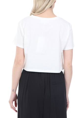 KENDALL + KYLIE-Γυναικείο t-shirt KENDALL + KYLIE CROPPED LOGO λευκό
