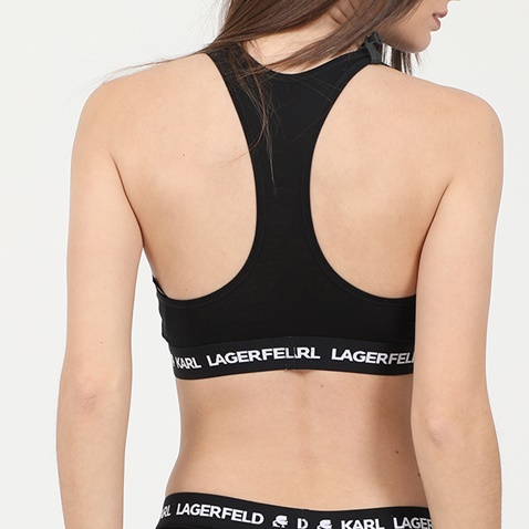 KARL LAGERFELD-Γυναικείο μπουστάκι KARL LAGERFELD 211W2102 Logo Bralette μαύρο