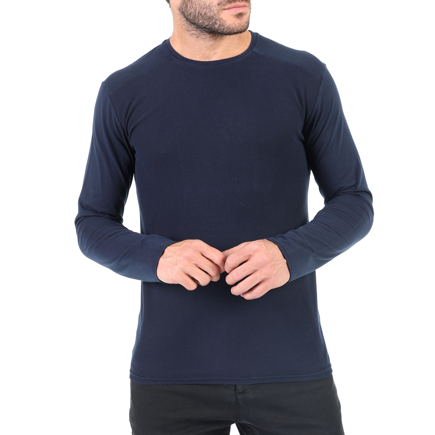 Ανδρικά/Ρούχα/Μπλούζες/Μακρυμάνικες DIRTY LAUNDRY - Ανδρική μακρυμάνικη μπλούζα DIRTY LAUNDRY μπλε