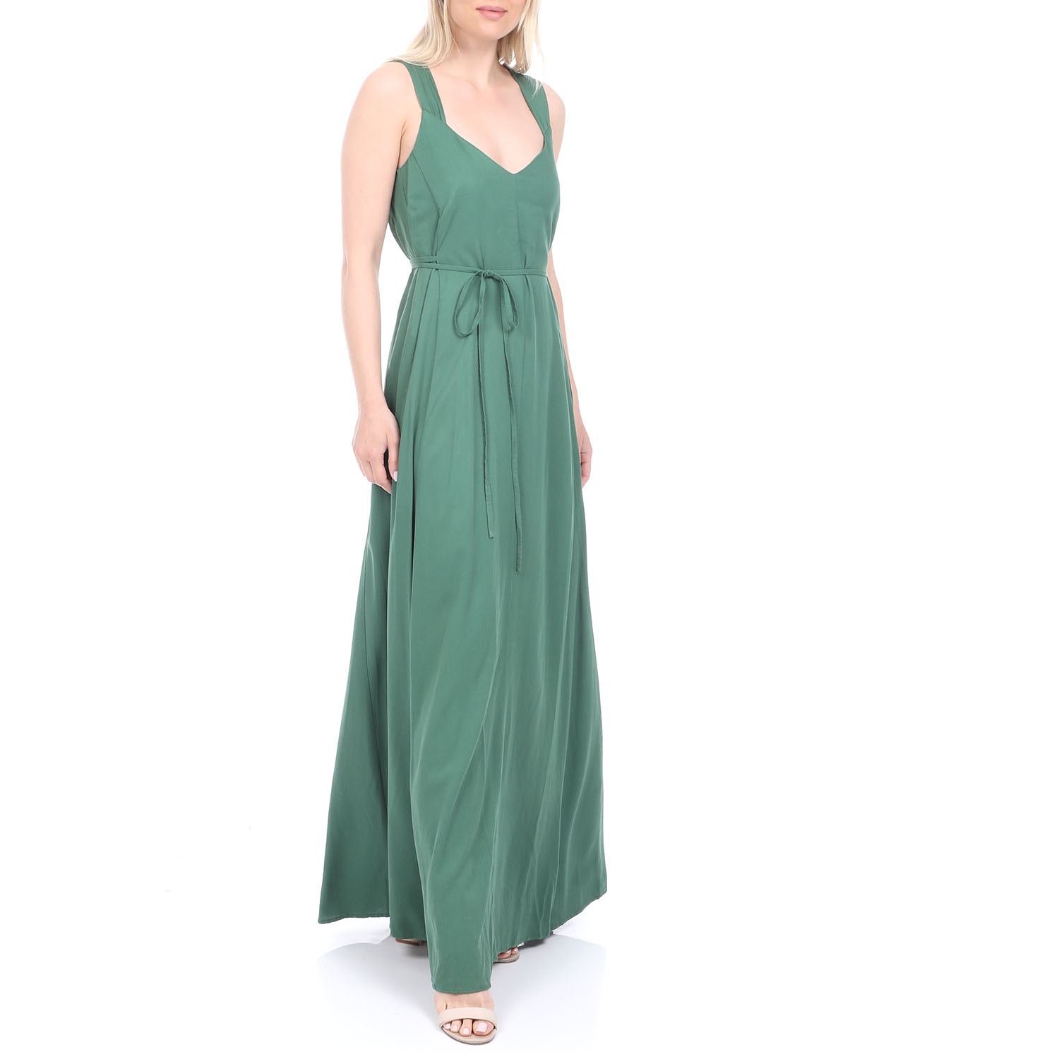 ATTRATTIVO Γυναικείο μακρύ φόρεμα ATTRATTIVO πράσινο