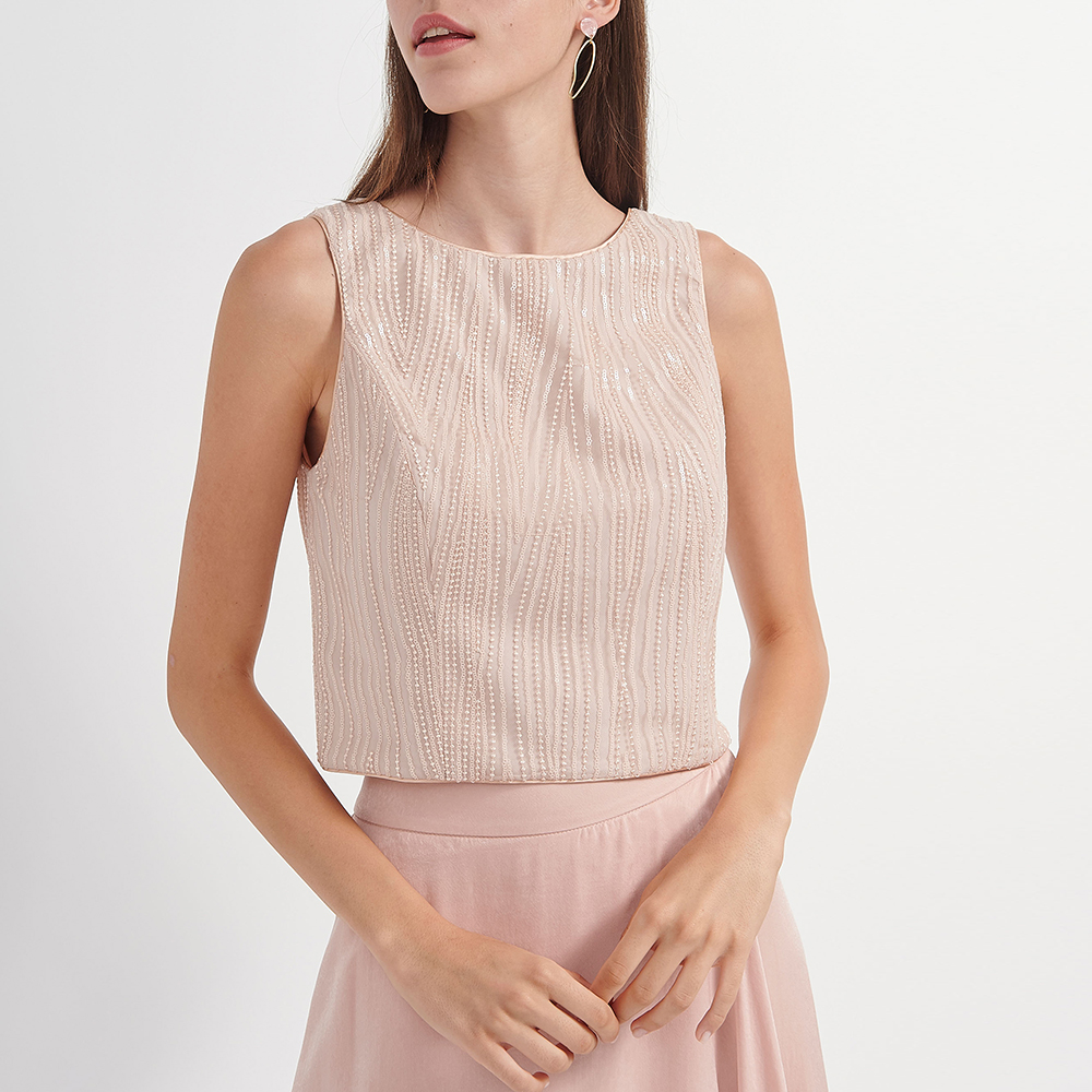 Γυναικεία/Ρούχα/Μπλούζες/Τοπ ATTRATTIVO - Γυναικείο cropped top ATTRATTIVO ροζ