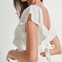 ATTRATTIVO-Γυναικείο maxi φόρεμα ATTRATTIVO λευκό