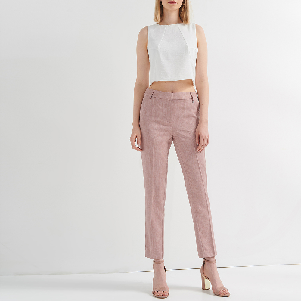 Γυναικεία/Ρούχα/Παντελόνια/Ισια Γραμμή ATTRATTIVO - Γυναικείο cigarette παντελόνι ATTRATTIVO ροζ